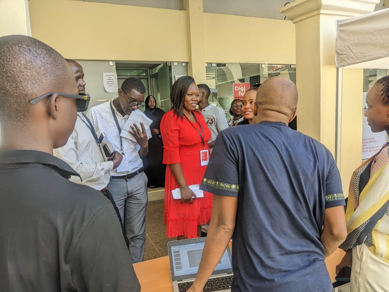 Cylander team and students networking with attendees at Digifair Mombasa