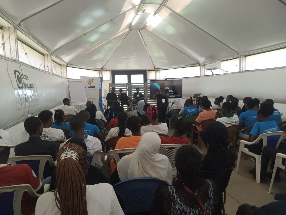 Packed audience at the Digifair conference during Noel Kitonga's cybersecurity talk